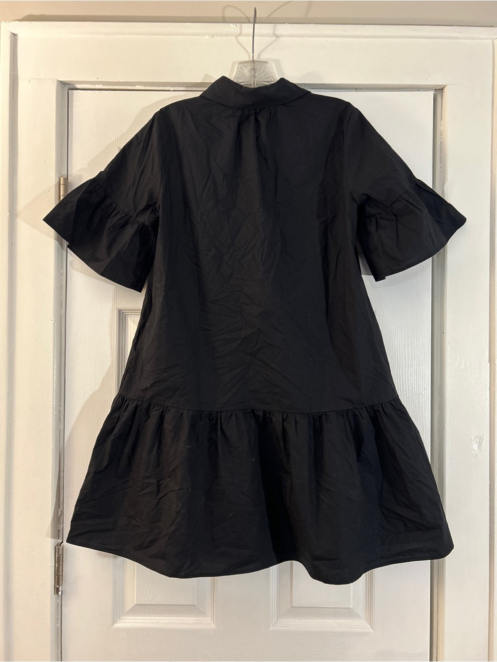Universal Thread Black Button-Front Ruffle-Skirt Mini Dress - Picture 2 of 3
